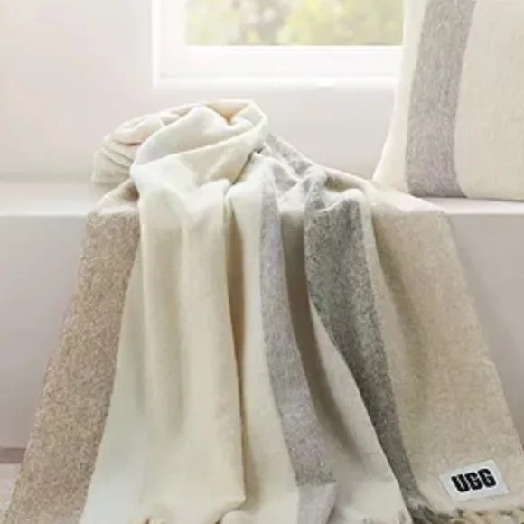 UGG Calyx Faux Mohair Throw Blanket, 50" x 70" NWT Chestnut color - Picture 3 of 3